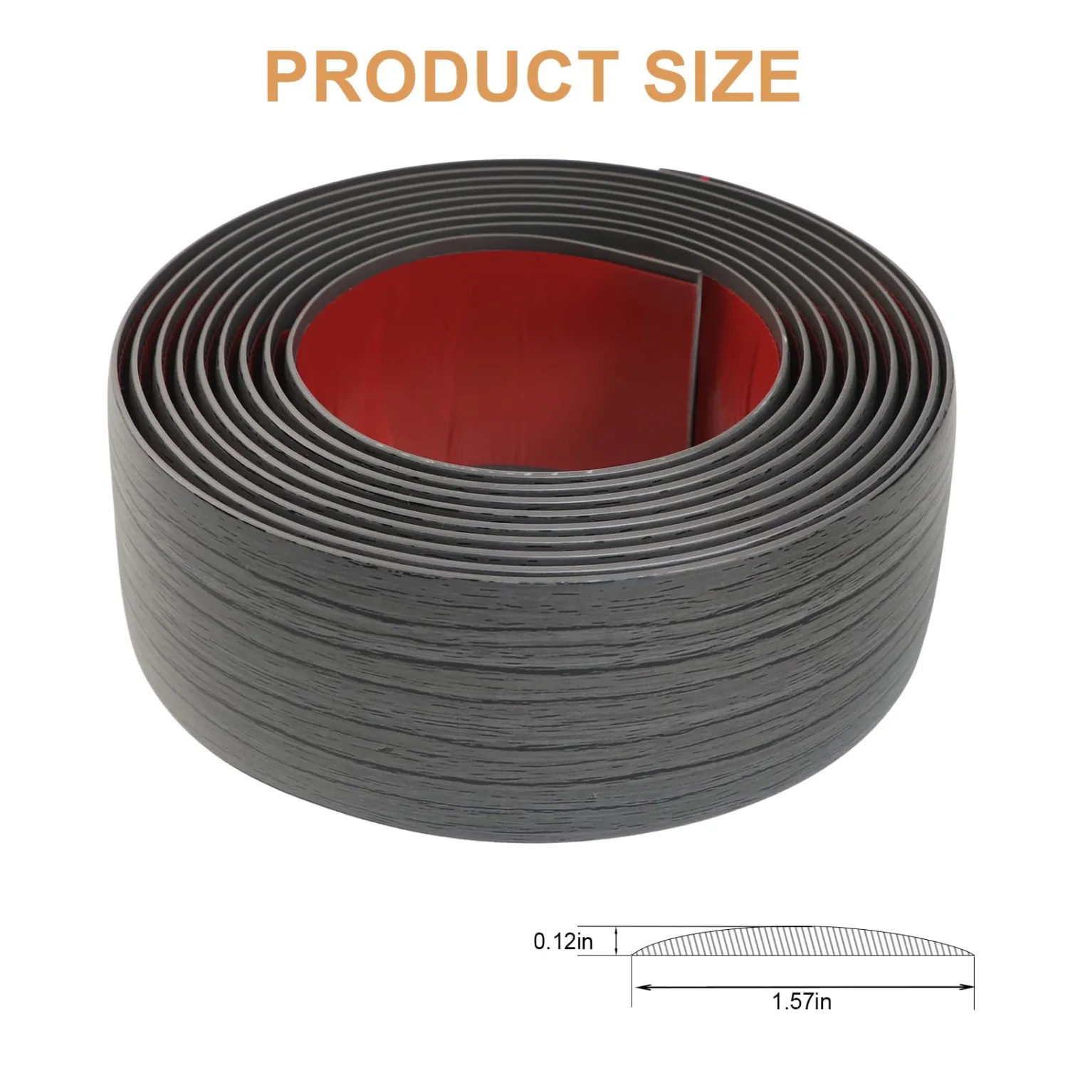 Floor Transition Strip for Carpet to Tile, Dark Grey, 4' x 1.57"