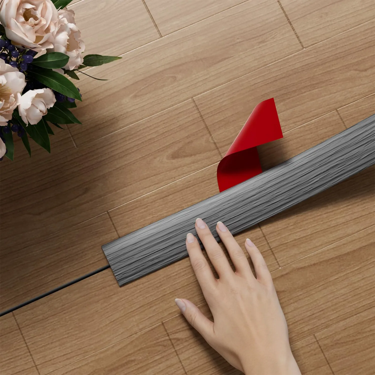 Floor Transition Strip for Carpet to Tile, Dark Grey, 4' x 1.57"