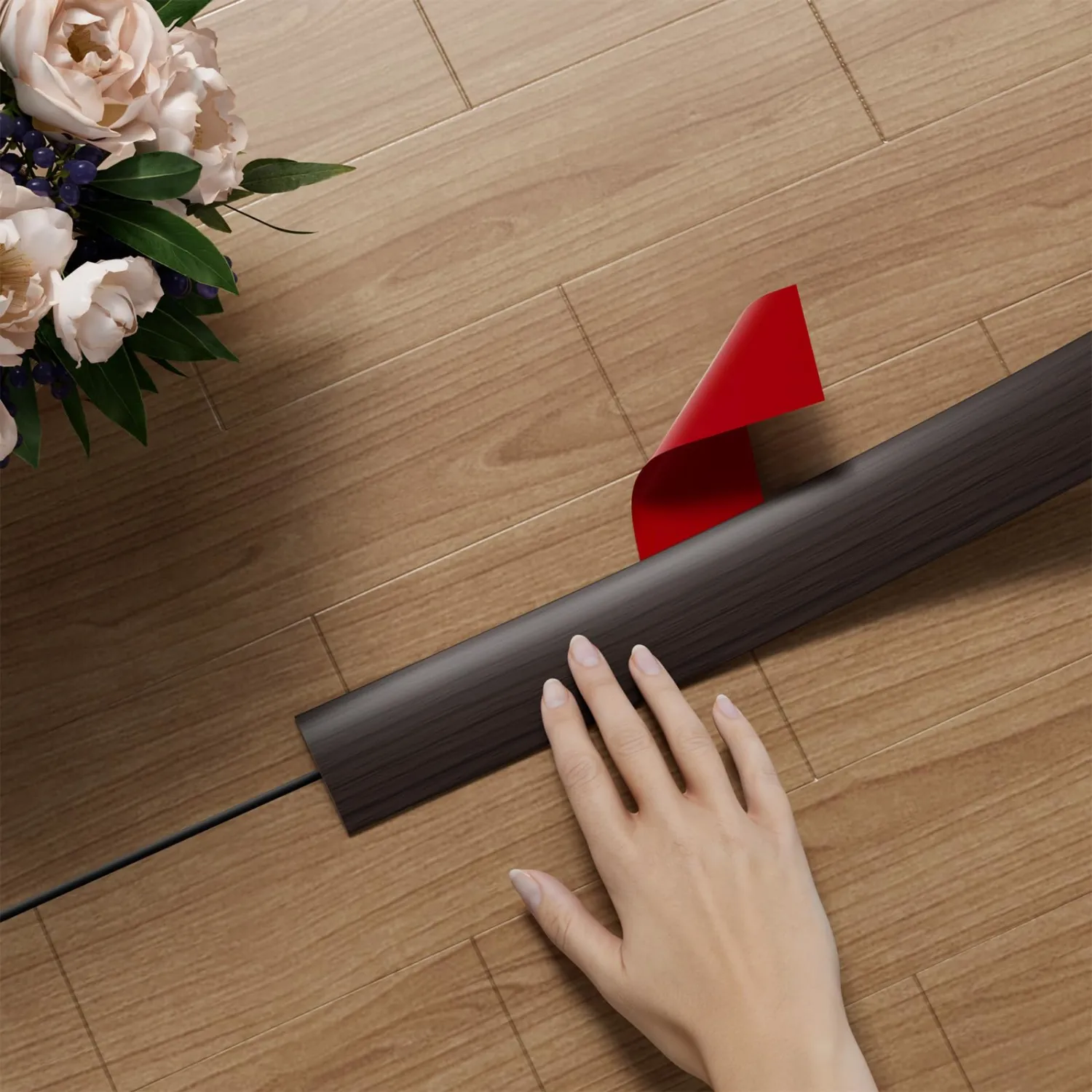 Floor Transition Strip for Carpet to Tile, Walnut, 4' x 1.57"