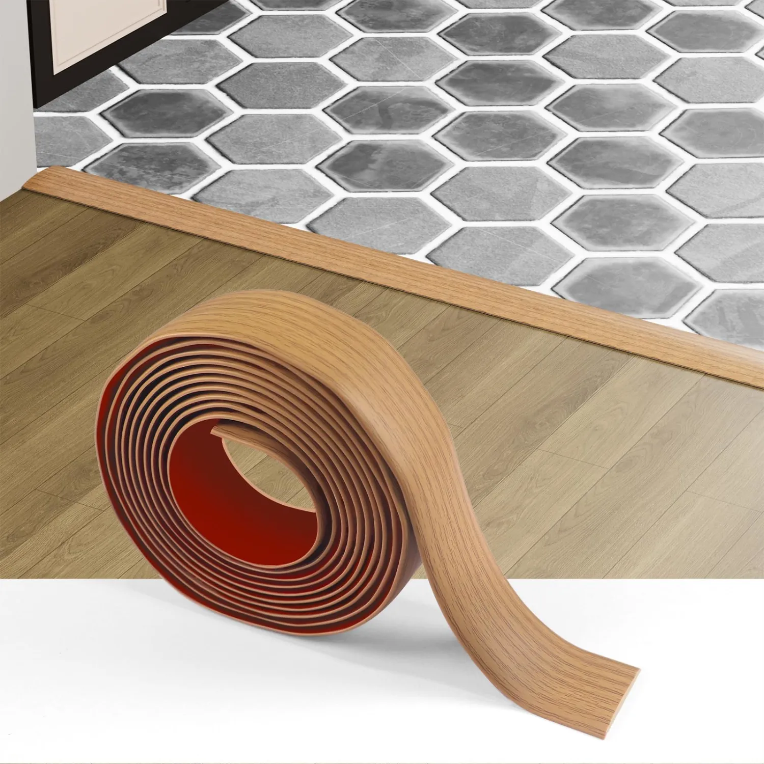 Floor Transition Strip for Carpet to Tile, Yellow, 4' x 1.57"