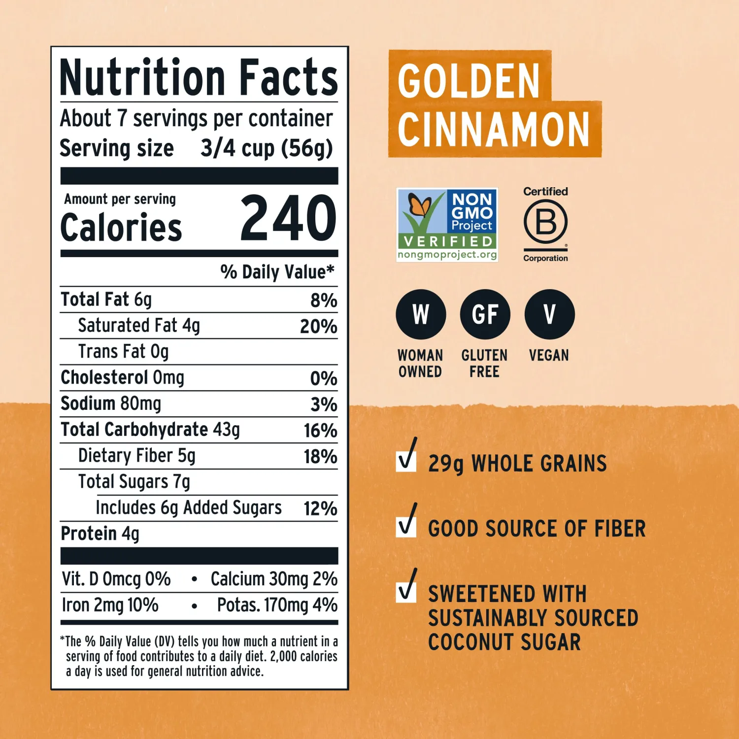 Purely Elizabeth, Superfood Cereal, Golden Cinnamon, 13oz Bag