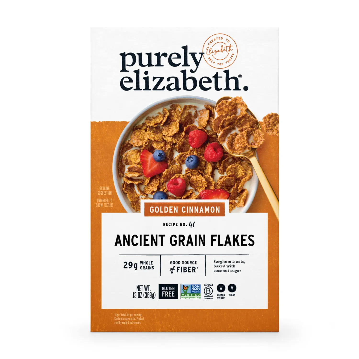 Purely Elizabeth, Superfood Cereal, Golden Cinnamon, 13oz Bag