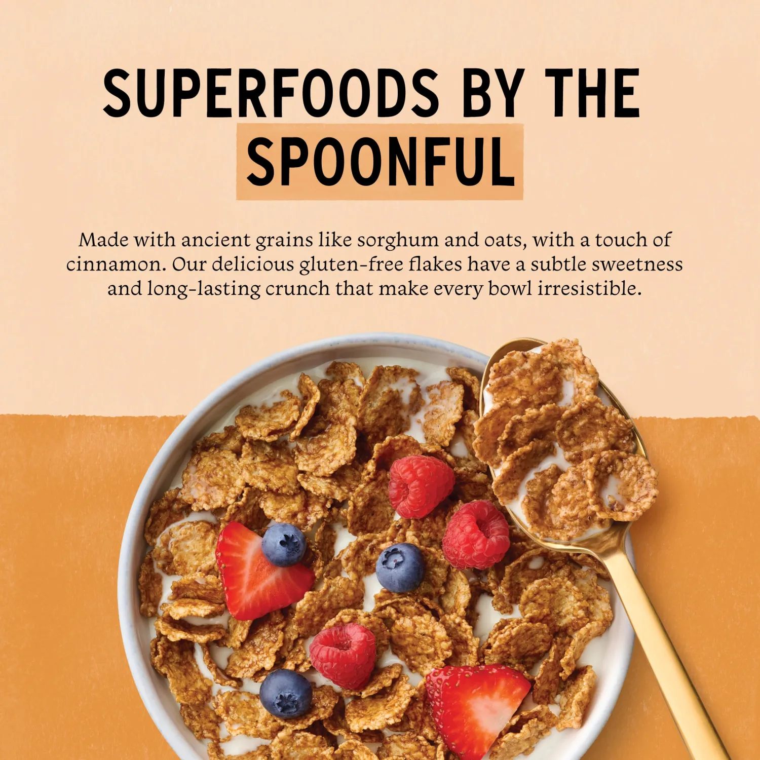 Purely Elizabeth, Superfood Cereal, Golden Cinnamon, 13oz Bag