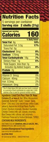 Old El Paso Stand 'N Stuff Bold Nacho Cheese Flavored Taco Shells, 10-count (Pack of 2)