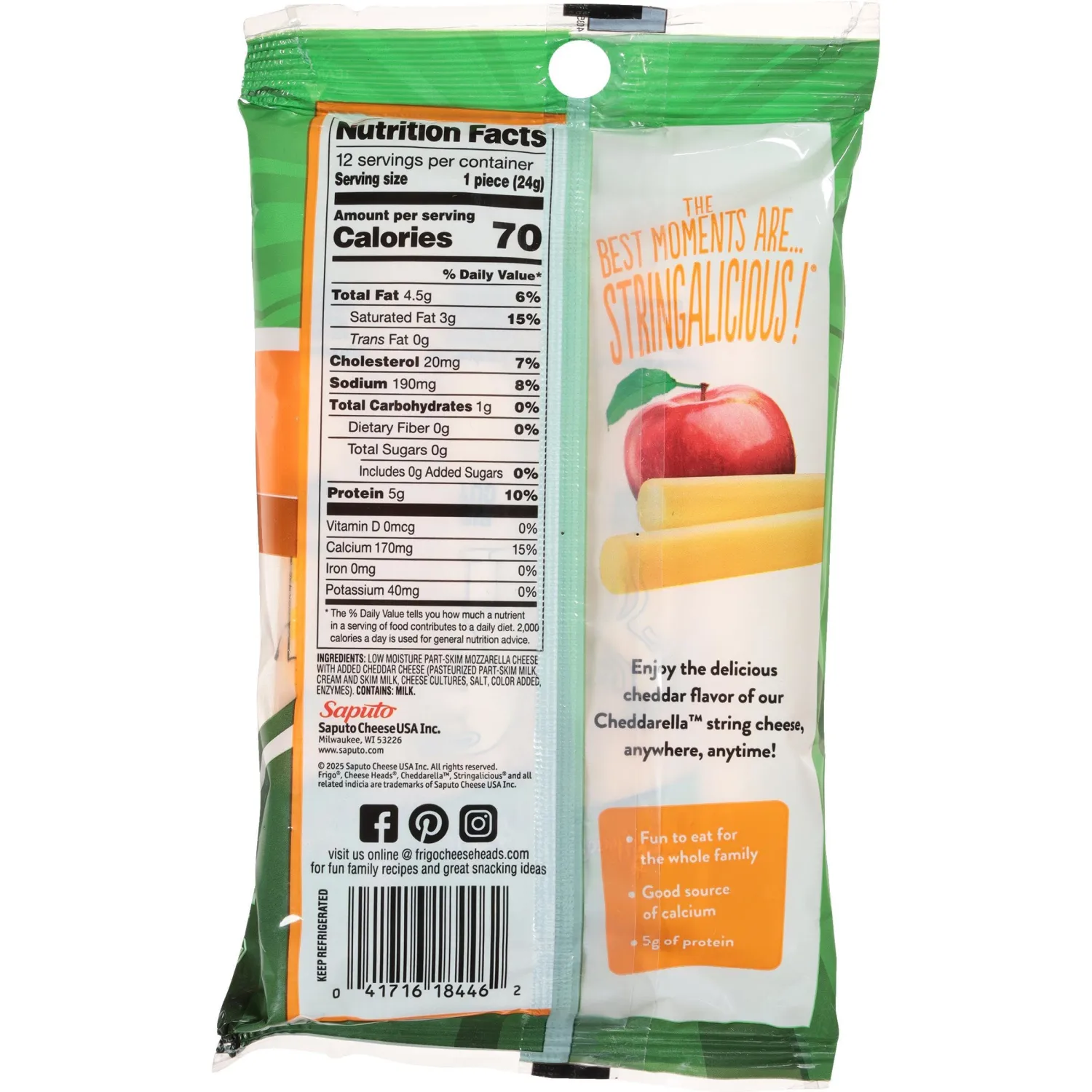 Frigo Cheddar String Cheese, 10 OZ