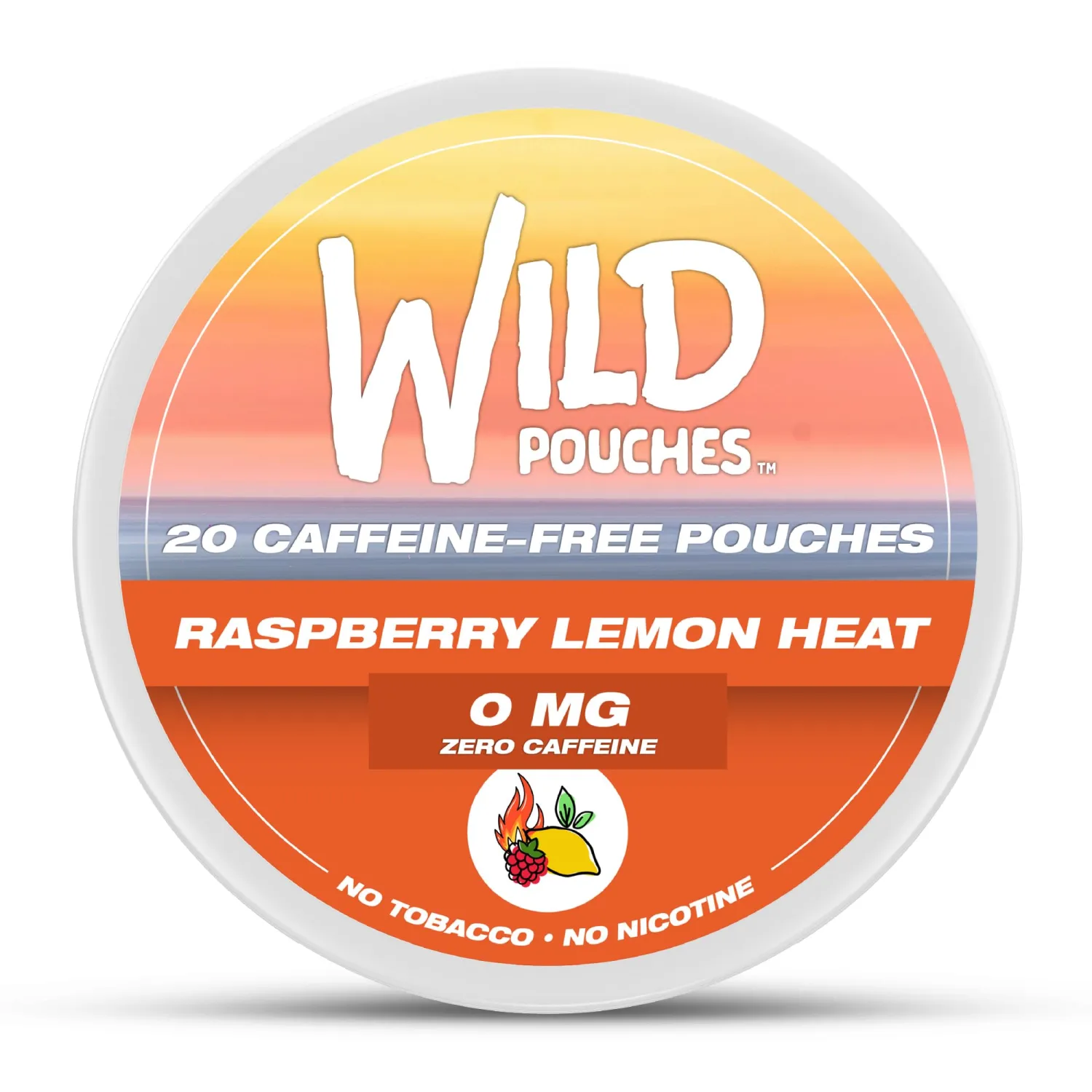 Single 0mg 20 x Raspberry Lemon Heat Nicotine Free Pouches No Caffeine