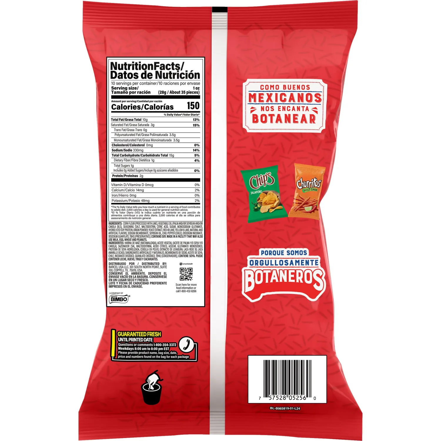 Churritos Spicy Chile-Limon Corn Snack Sticks, 9.9oz Bag