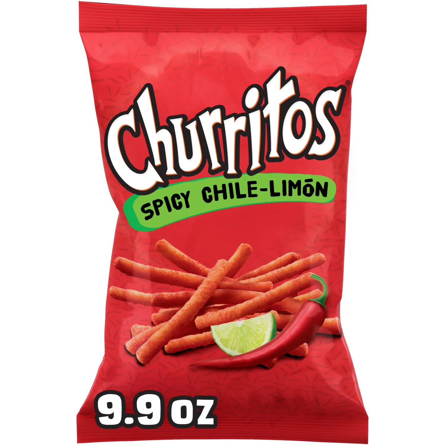 Churritos Spicy Chile-Limon Corn Snack Sticks, 9.9oz Bag