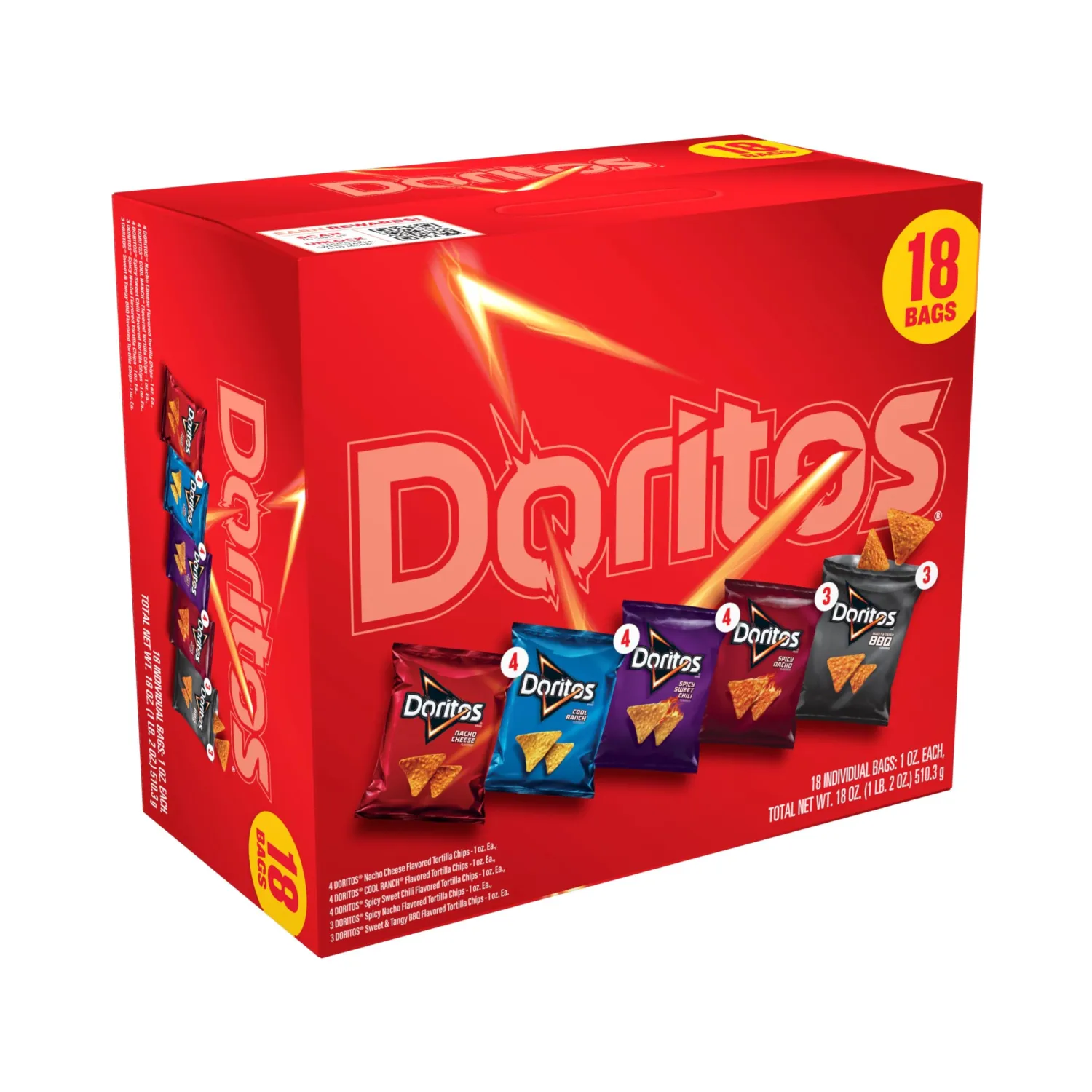Frito Lay Doritos Tortilla Chips Variety Pack, Pack of 18