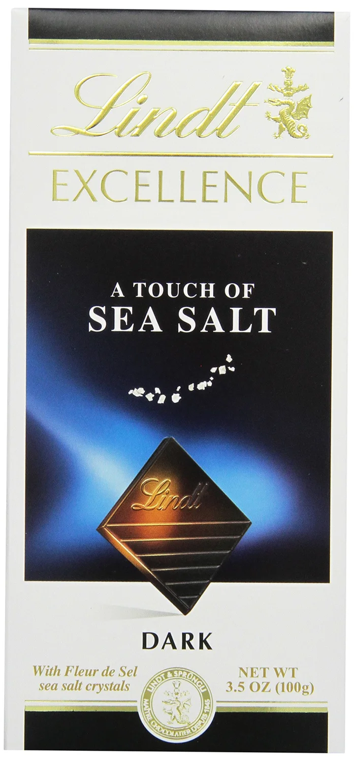 Lindt Excellence A Touch of Sea Salt Dark Chocolate Bar, 3.5-Ounce Packages