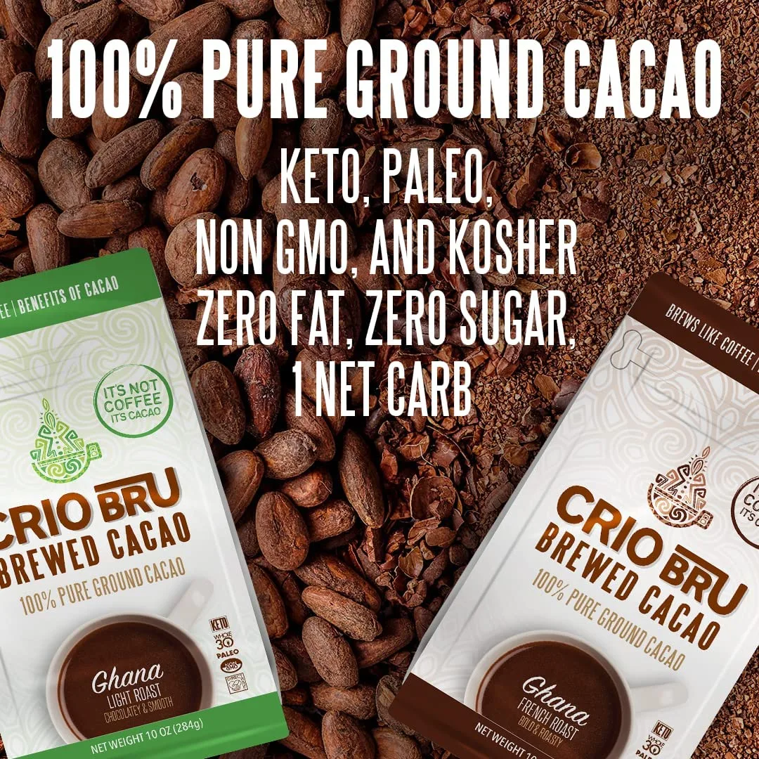 Crio Bru Brewed Cacao Double Chocolate Light Roast Coffee Alternative 24oz