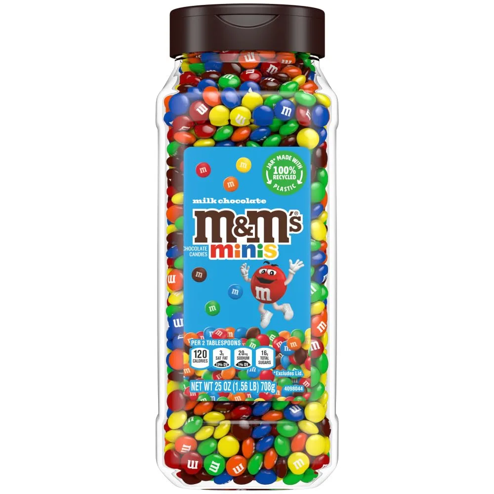 M&M'S Minis Milk Chocolate Candy, 25 oz Resealable Bulk Jar