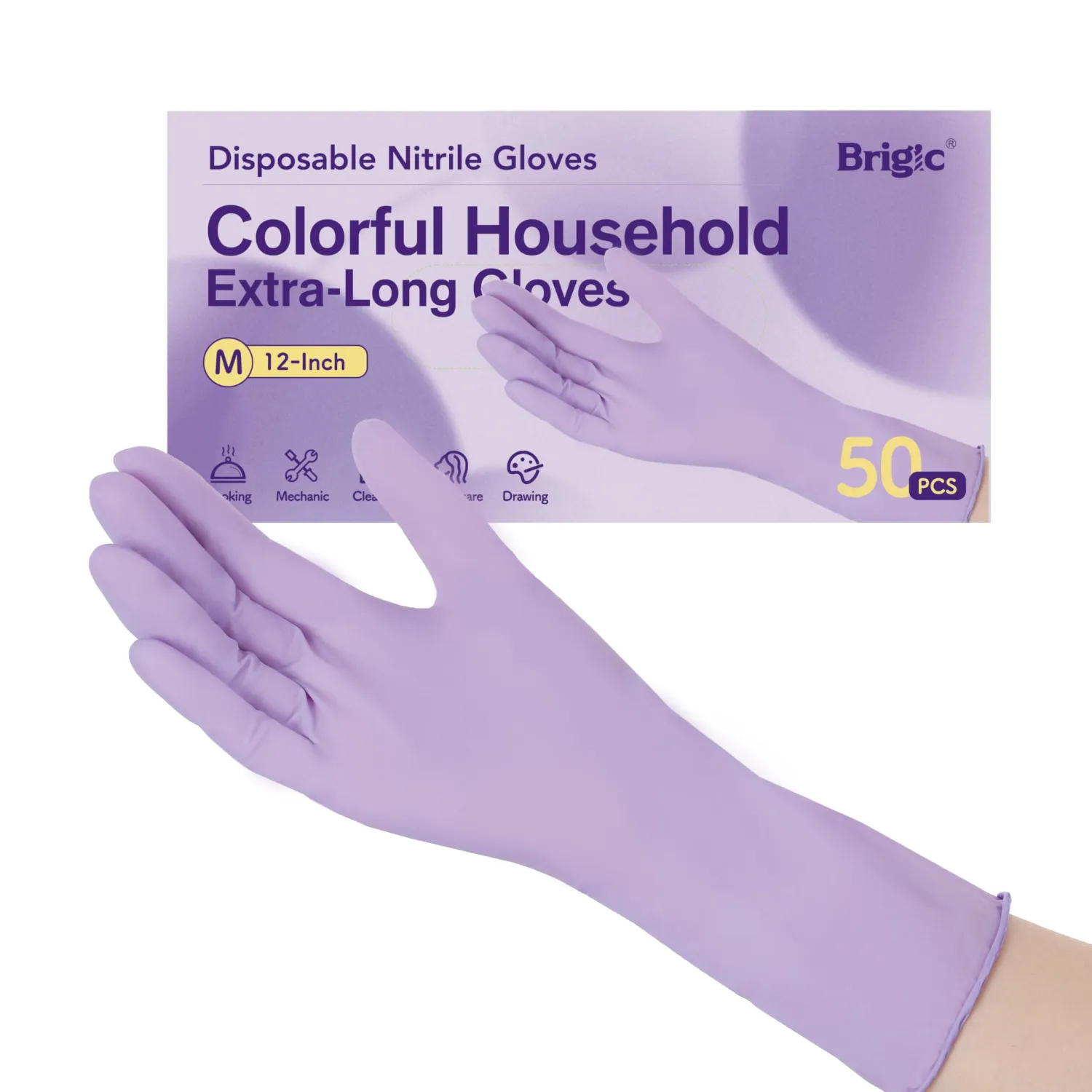 12 Inch Long Cuff Nitrile Gloves, Disposable Gloves