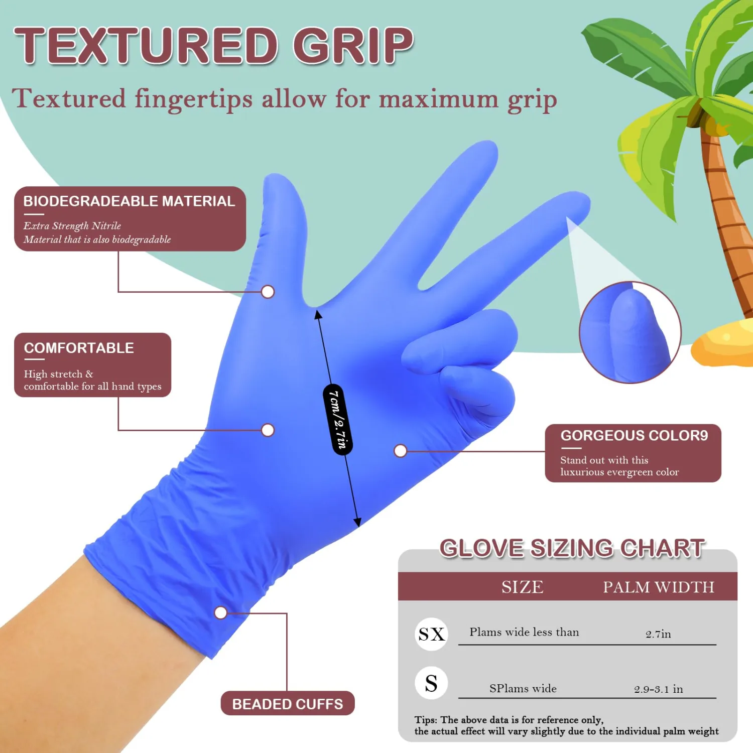 Kids Disposable Nitrile Gloves for 4-10 Years, Suitable for Cooking, Gardening, Painting, Powder and Latex Free-100 PCS