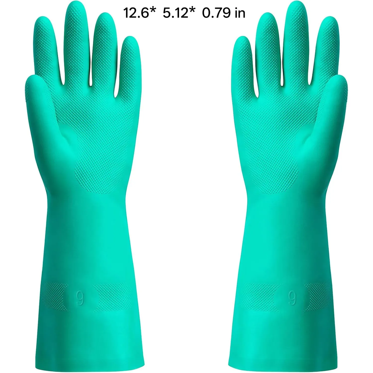 15 Mil Nitrile Chemical Resistant Gloves,Latex Free Cleaning Gloves with Flock Lining,Diamond Grip Dish Washing Gloves for Acid Alkali Solvent,Heavy Duty Rubber,Large,1 Pair for Home Use