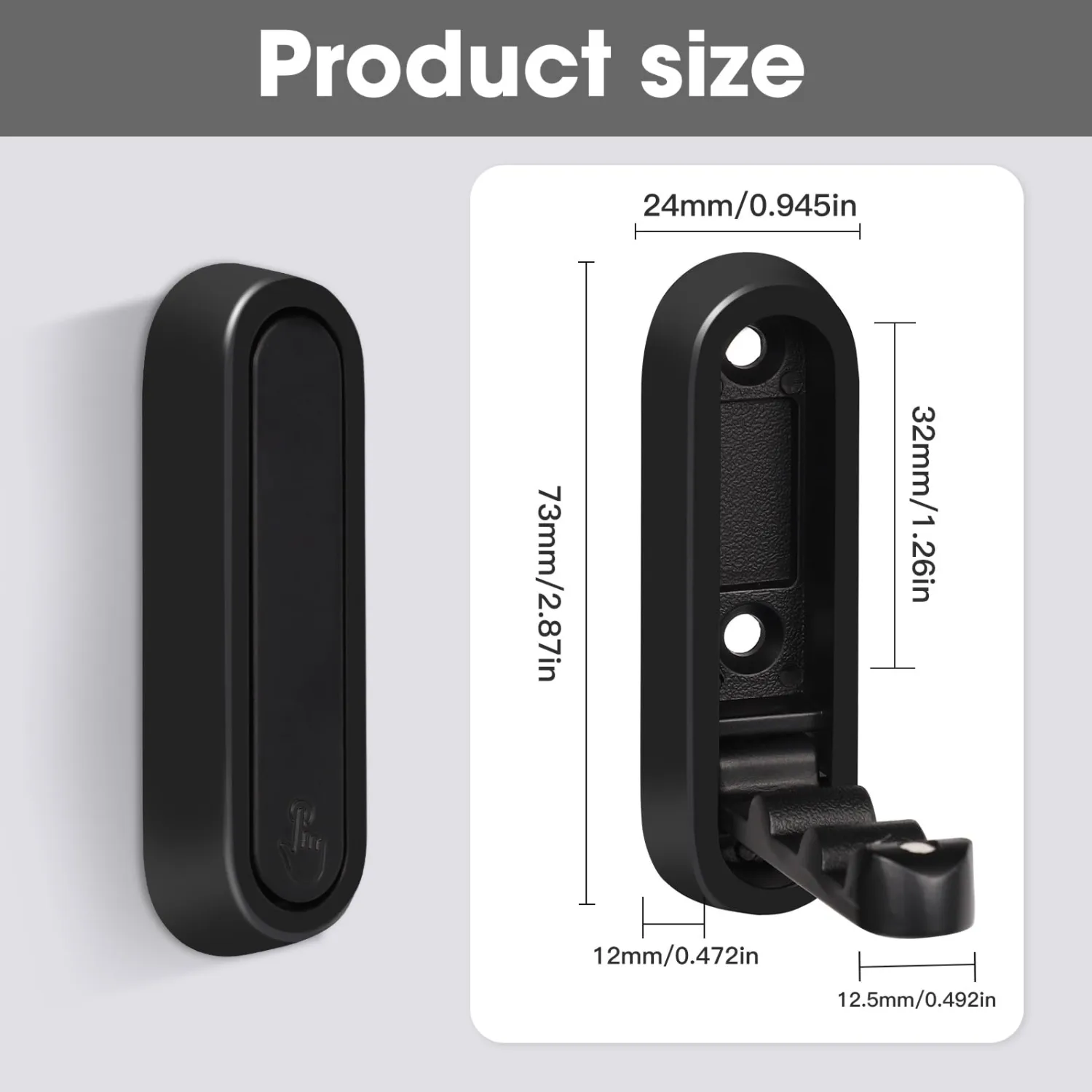 Dntorx Folding Wall Hooks, 2 Pcs Foldable Black Coat Hooks Heavy Duty Foldable Hook Bathroom Towel Hooks Robe Hooks Wall Mounted for Hanging Coat Towels Clothes Hat Bags Keys