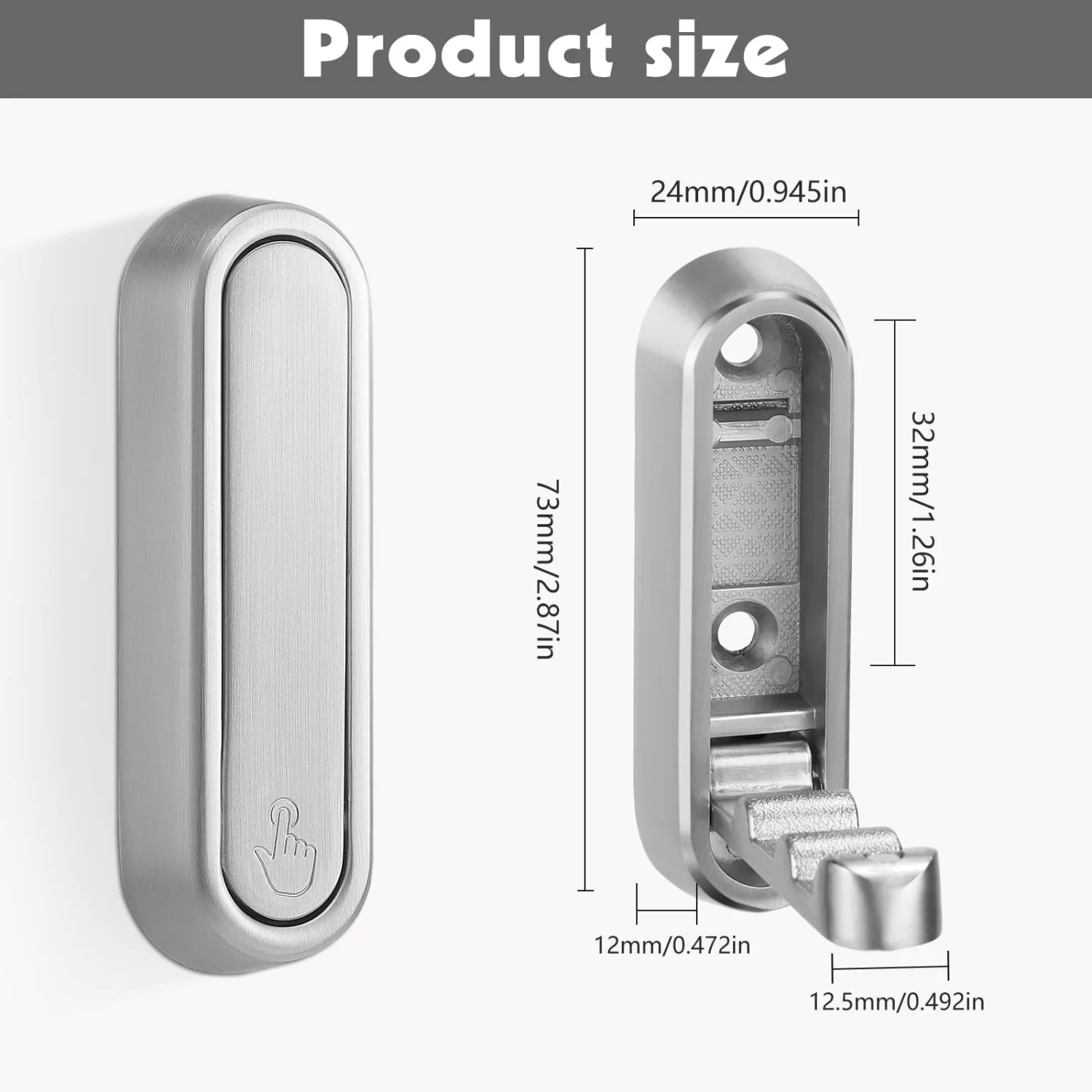 Folding Wall Hooks, 2 Pack, Silver, Zinc Alloy, Heavy Duty Coat Hooks
