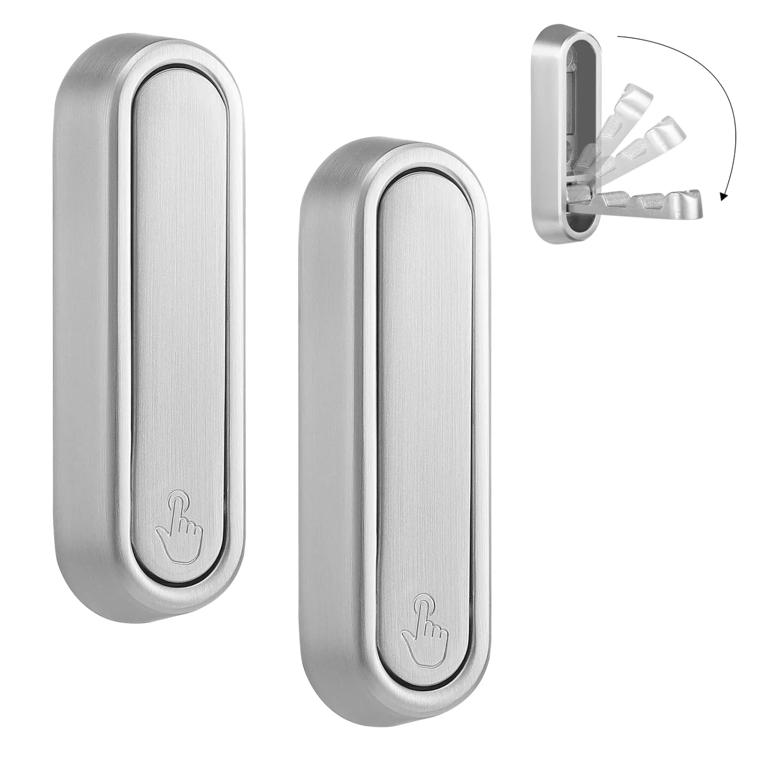 Folding Wall Hooks, 2 Pack, Silver, Zinc Alloy, Heavy Duty Coat Hooks