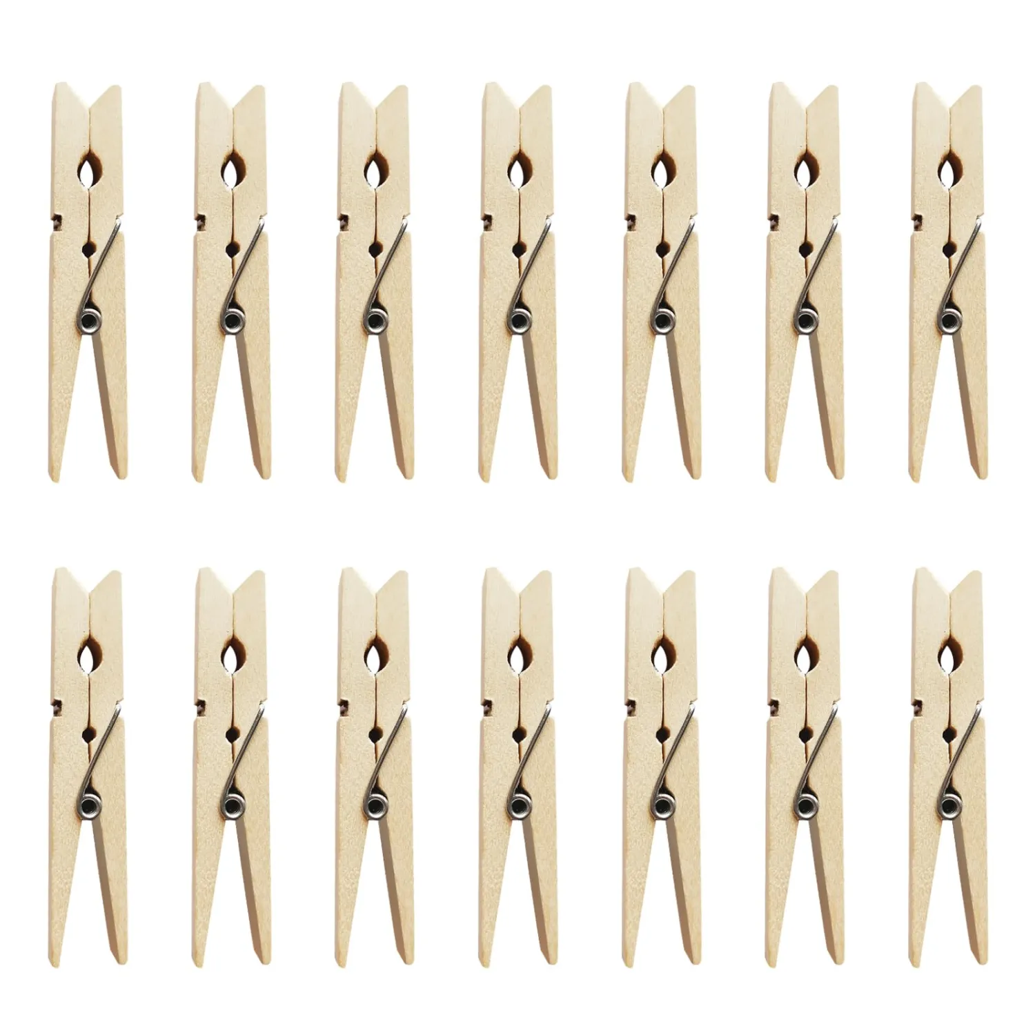 DEEINN Large Wooden Clothes Pins 2.9 Inch, Natural Wood Clips, 50 Pack