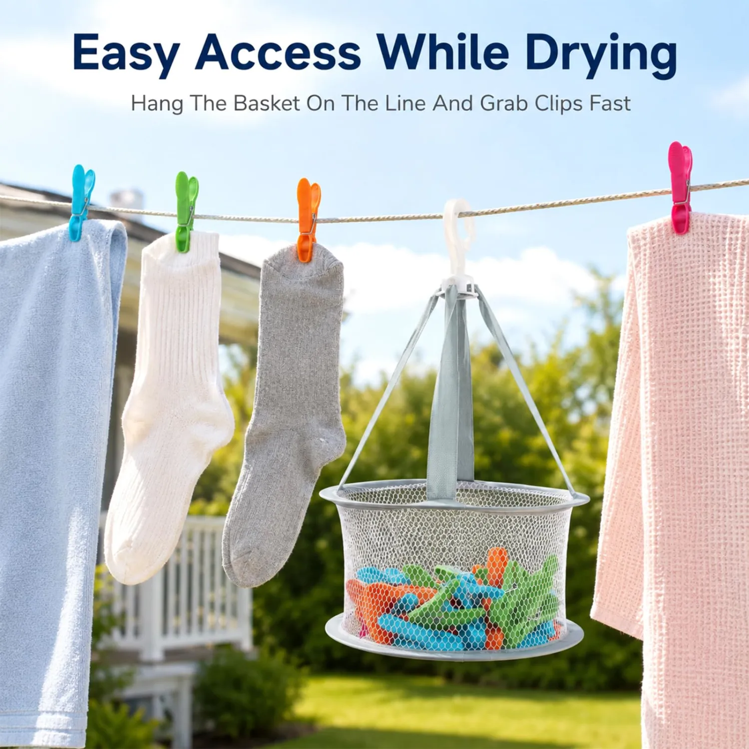 48 Pcs Plastic Clothes Pins, Colorful Non-Slip Laundry Clips with Springs