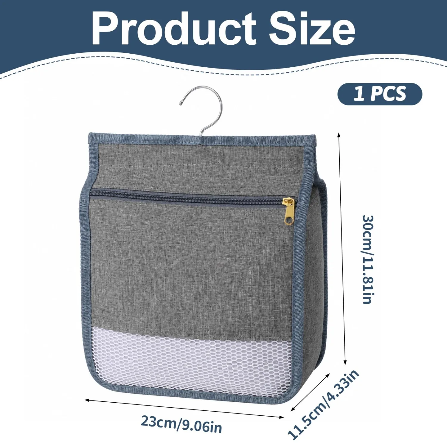Laundry Clothespin Bag for Clothesline Outdoor wIth Zipper Closure