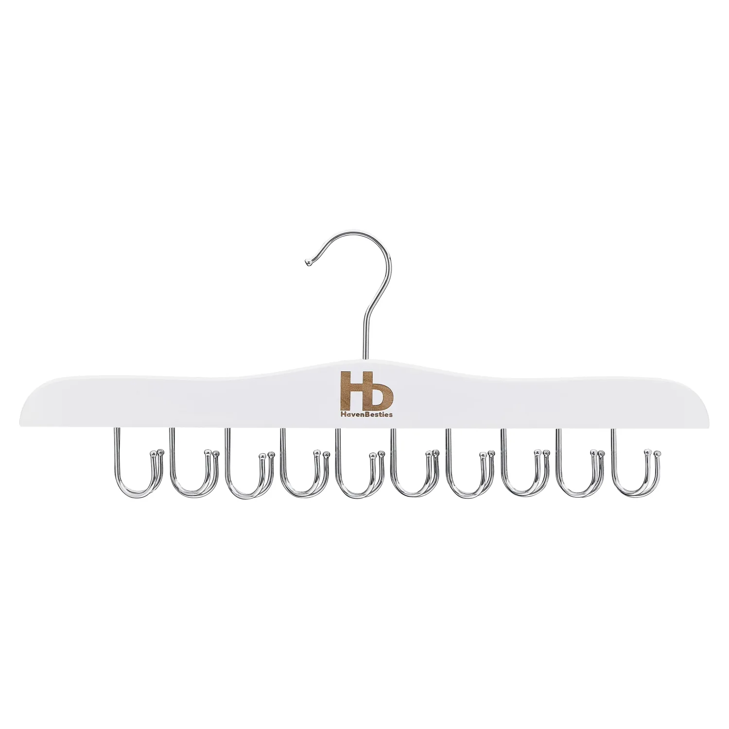 Large Bra Hanger and Bra Organizer for Closet – Tank Top Hanger Space Saving for House, Dorm, Apartment - Foldable Wooden for Closet Organizer– with 20 Hook - Lotus Wood, White, 1 Pack