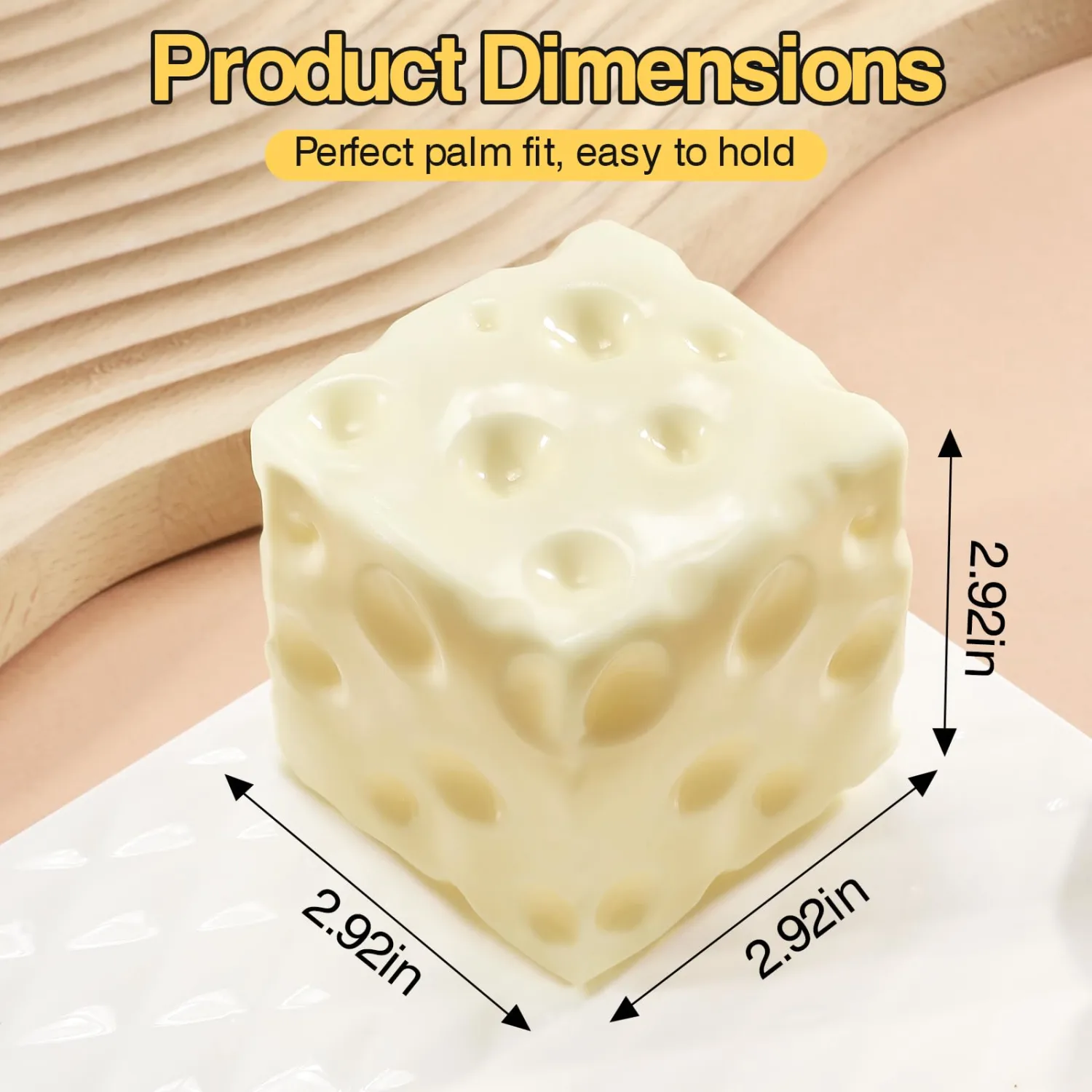 Big Coconut Oil Squishy 320g/2.9Inch Cheese Squishy - Non-Rebound Moldable