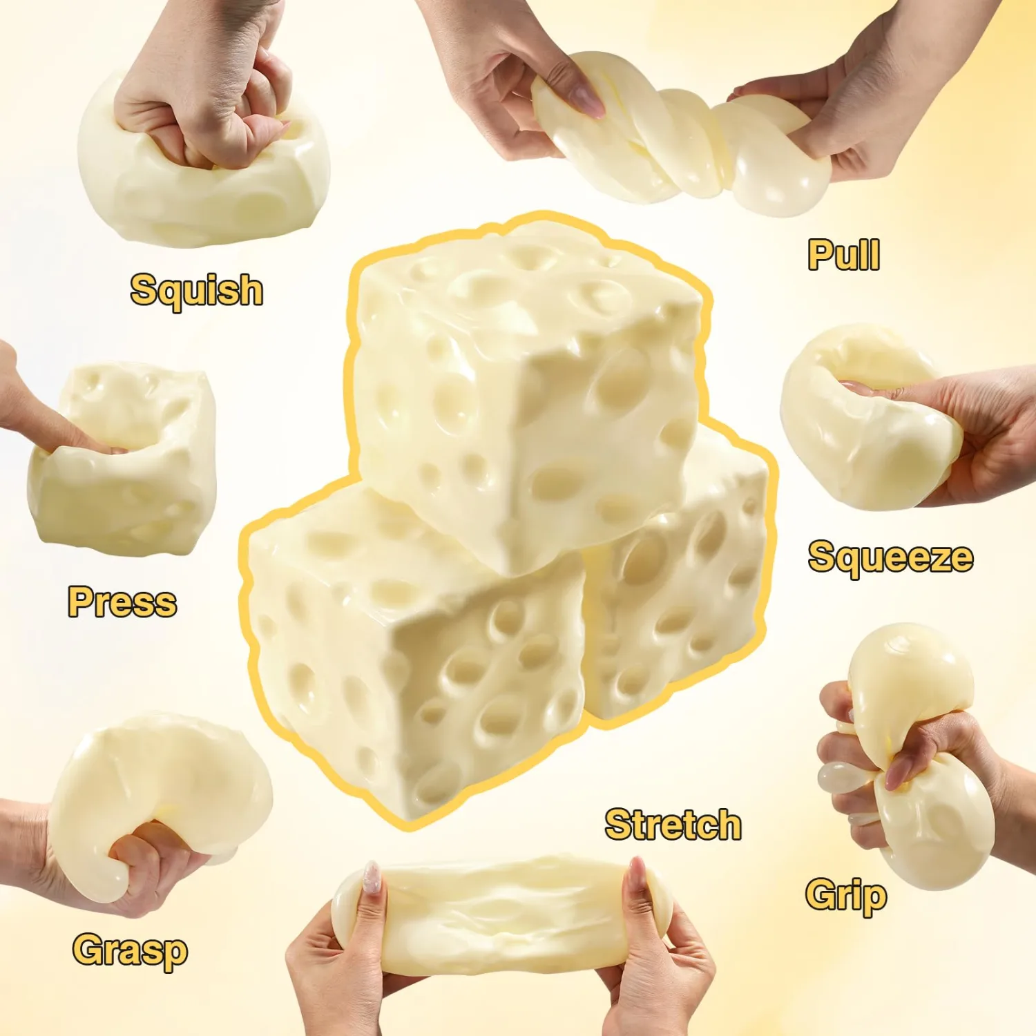 Big Coconut Oil Squishy 320g/2.9Inch Cheese Squishy - Non-Rebound Moldable