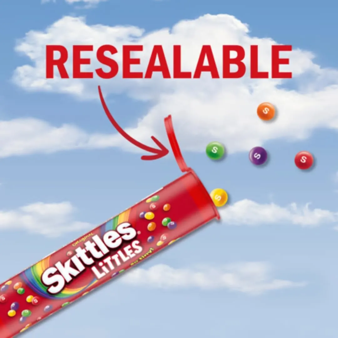 Skittles Littles - Pack of 3 - Mini Colorful Assorted Fruit Flavored Chewy Candies - 1.94 oz. Mega Tubes