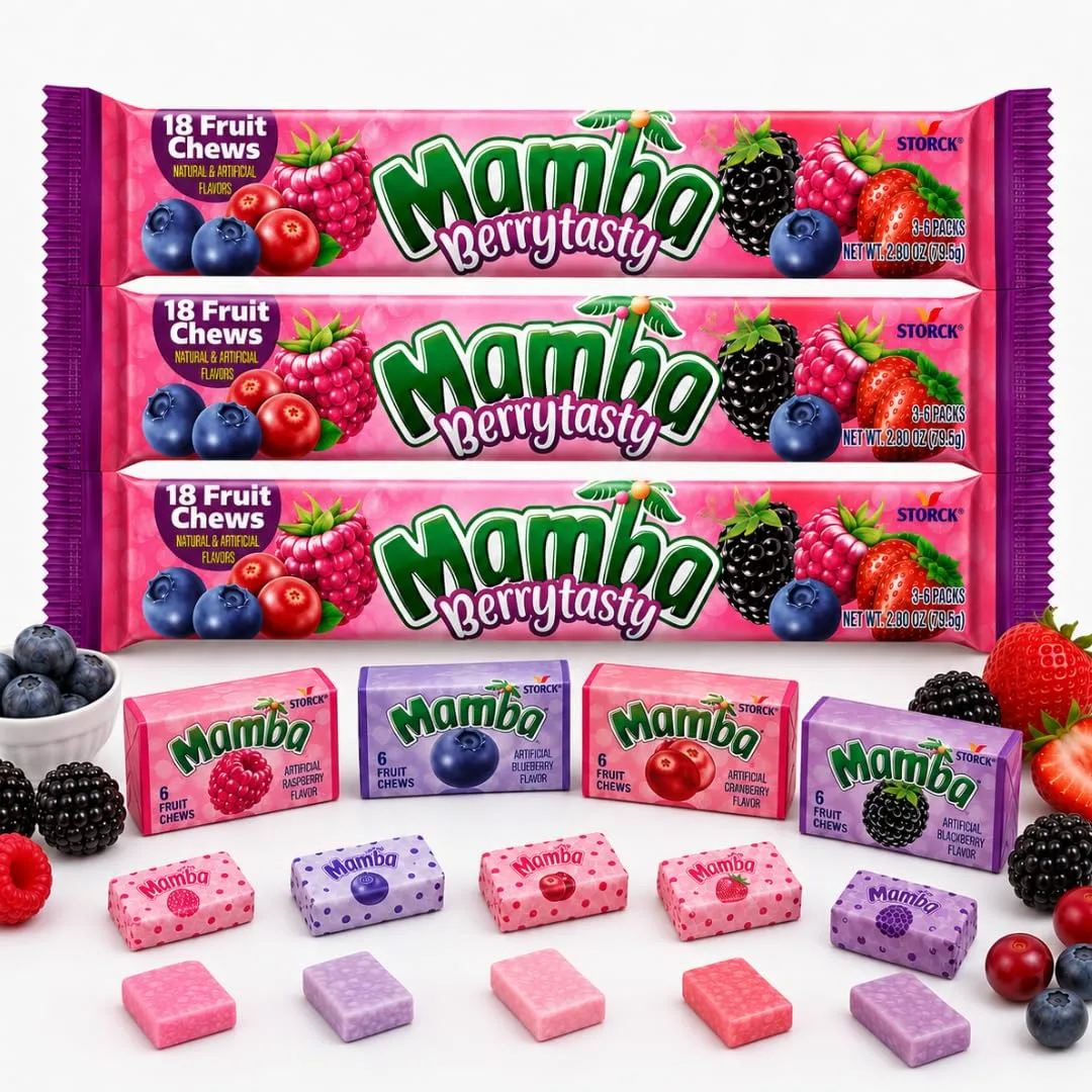 Classic Candy & Candy Bars - Pack of 3 - Full Size (Mamba Berrytasty)