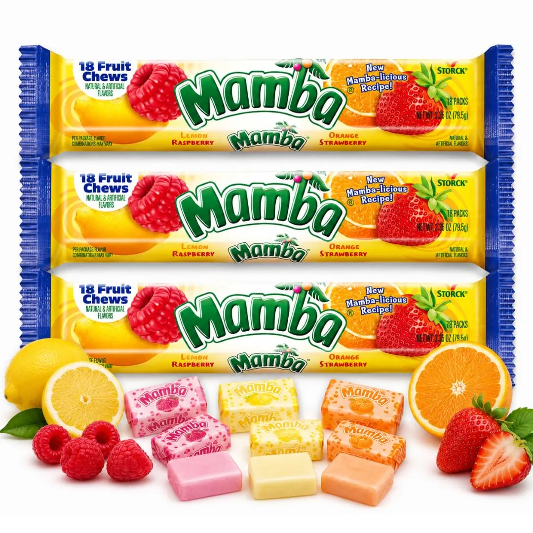 Classic Candy & Candy Bars - Pack of 3 - Full Size (Mamba Original)