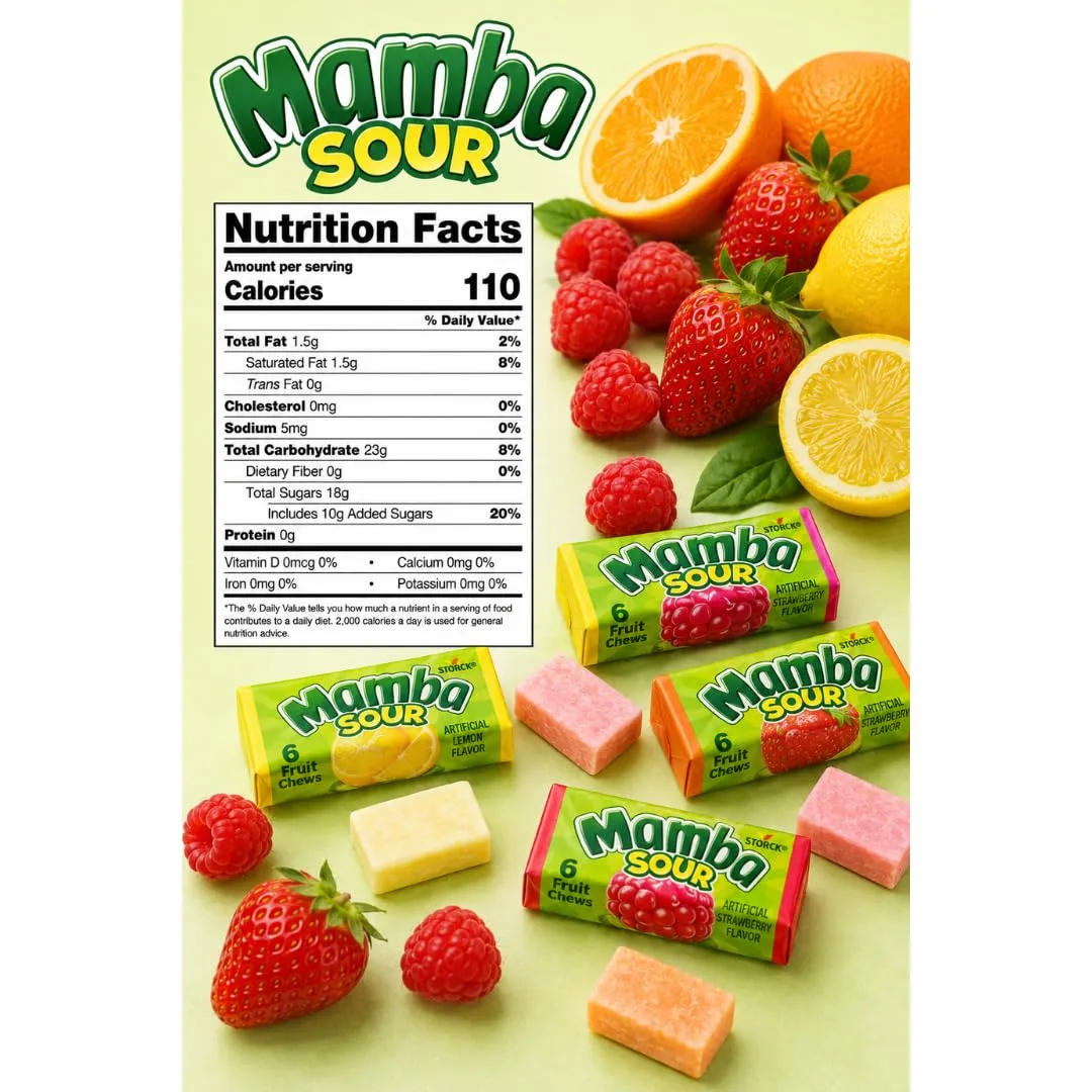 Classic Candy & Candy Bars - Pack of 3 - Full Size (Mamba Sour)