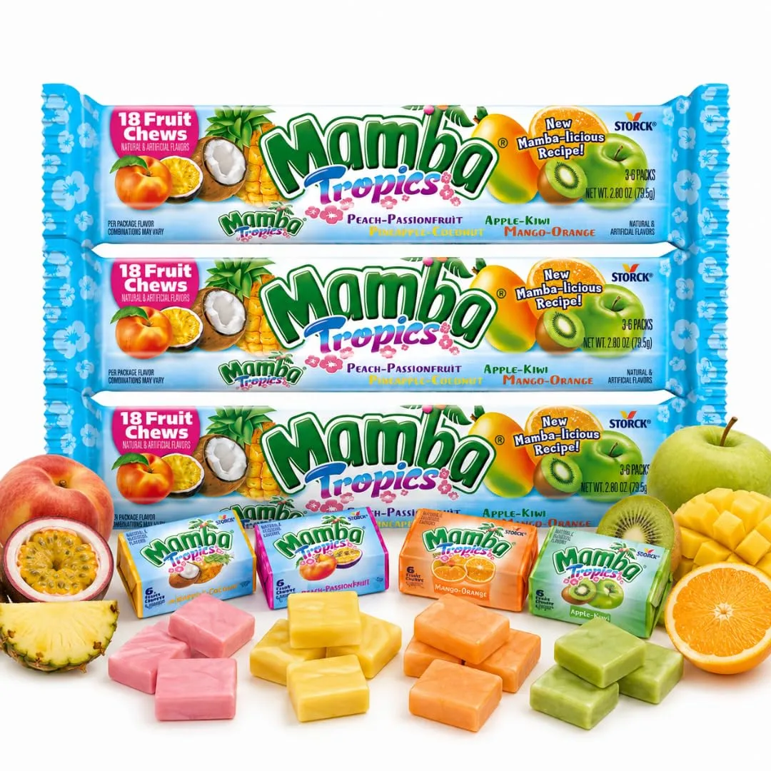 Classic Candy & Candy Bars - Pack of 3 - Full Size (Mamba Tropics)