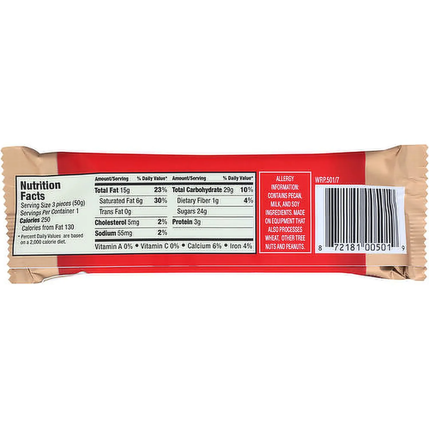 DeMet's Turtles - Pack of 3 - Milk Chocolate Original Pecan - 1.76 oz., 3pc. Bars
