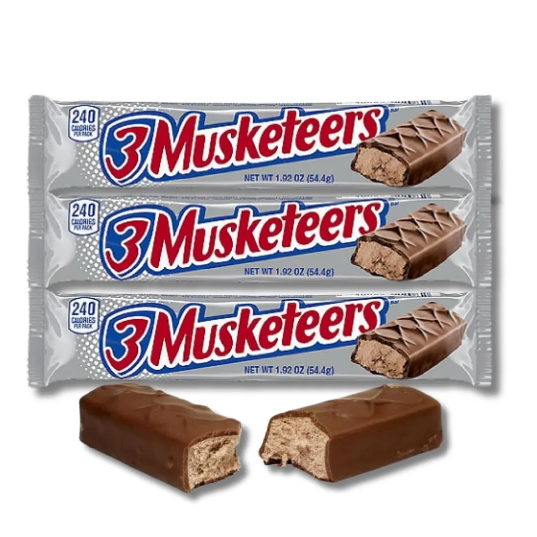 3 Musketeers - Pack of 3 - Milk Chocolate Covered Fluffy Nougat Candy Bars - 1.92 oz. Full Size