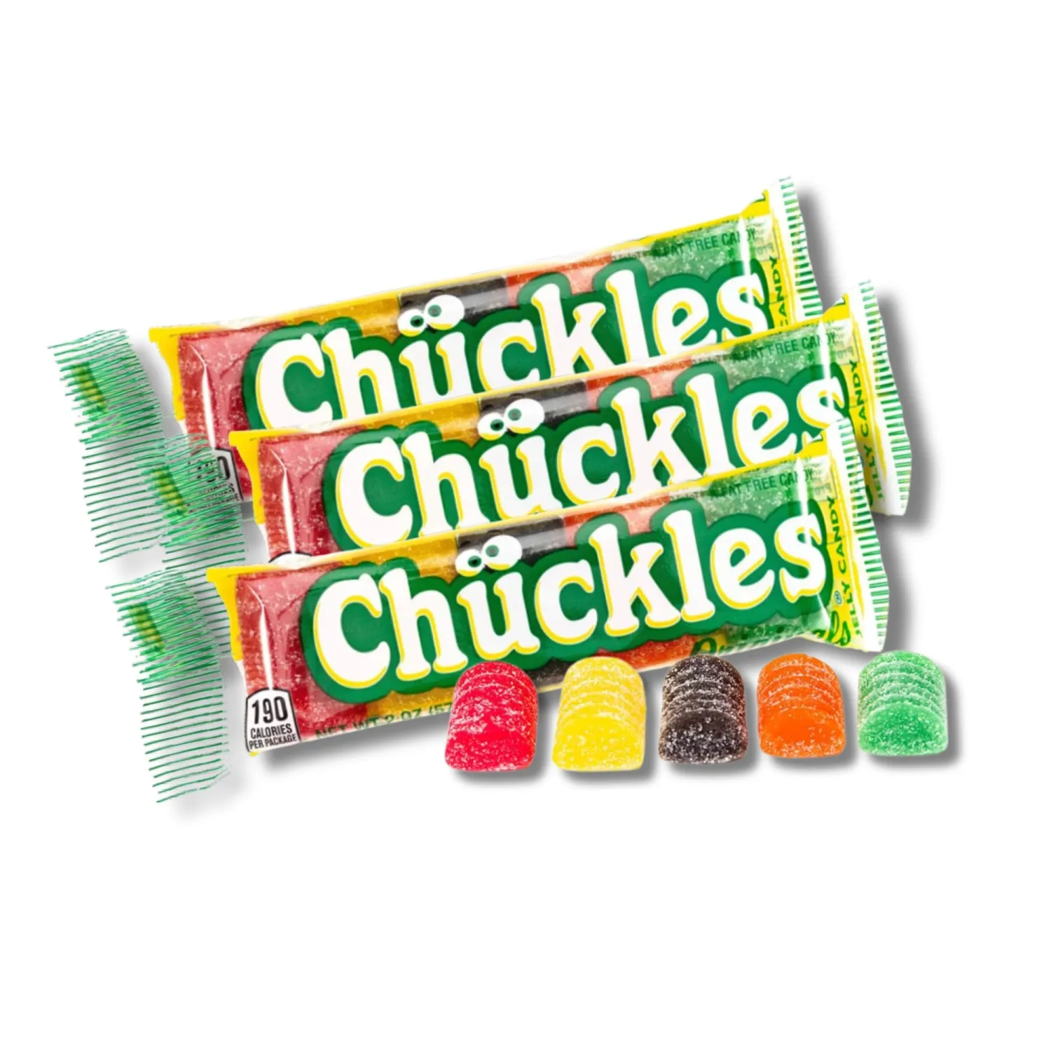 Chuckles Bar - Pack of 3 - Assorted Fruit Flavored Jelly Candies - 2 oz. Full Size - Sugar Candy