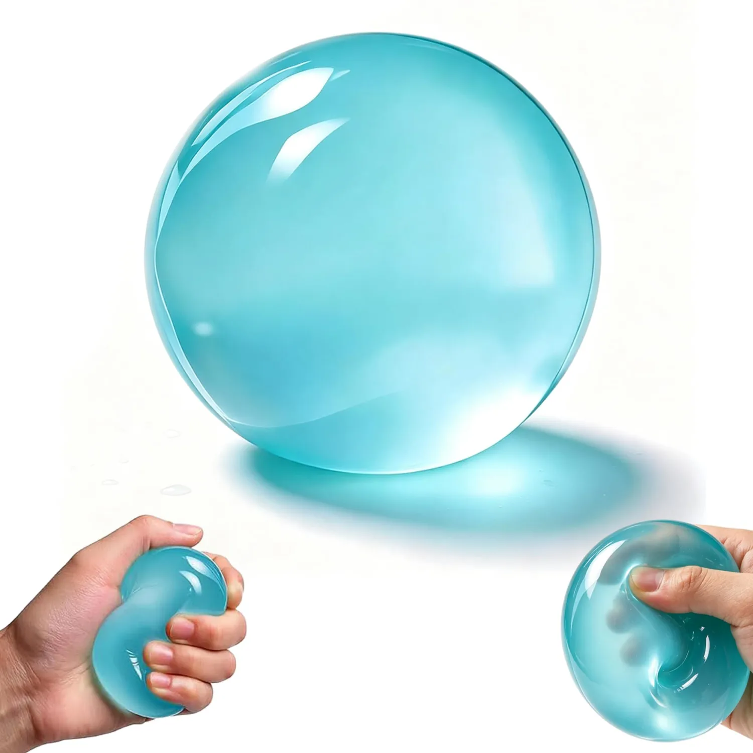 Coconut Oil Squishy Stress Ball, Shapeable No Rebound Squishy Coconut Oil Sensory Fidget Toy for Adults, Anxiety Relief Calming Desk Decor, Portable Gift（Blue）
