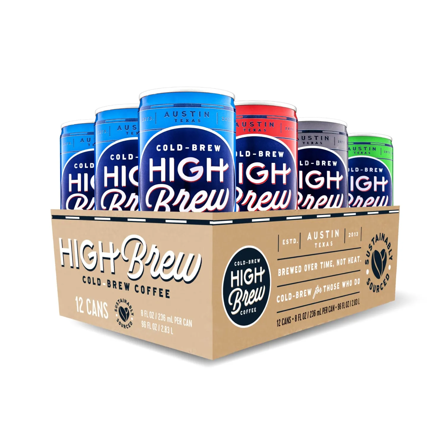 High Brew, Cold Brew Coffee, Variety Pack, 8 oz, Pack of 12