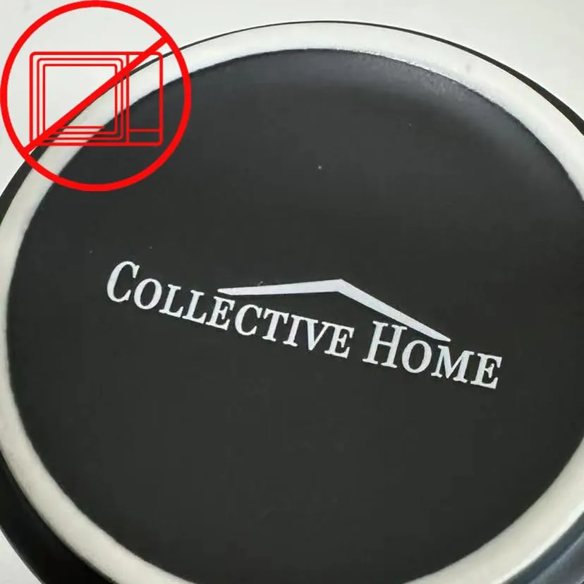 COLLECTIVE HOME Black Ceramic Coffee Mug, 15 oz Golden Monogram Tea Cup (d)