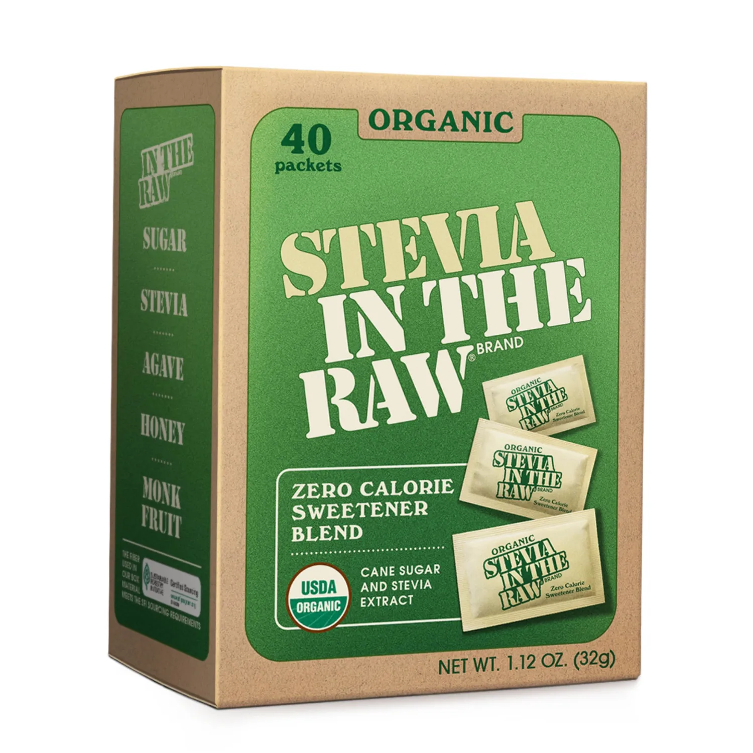 Stevia In The Raw Organic Stevia Sweetener Packets, 40 Ct