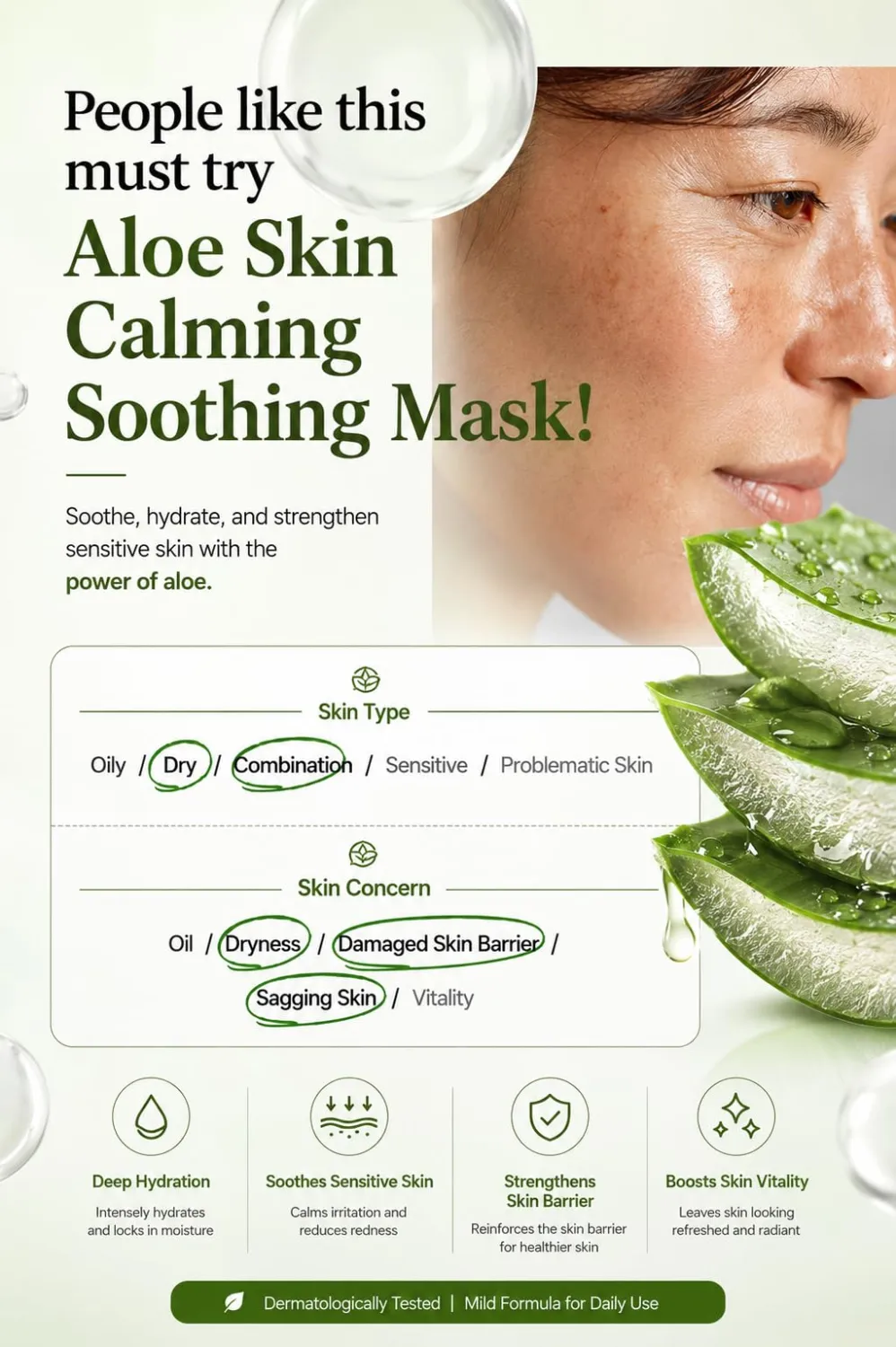 W.SKIN LABORATORY Collagen+Aloe Moisture Mask, Instant Calm & Soothing |10 Sheets, 22ml, 0.74fl.oz