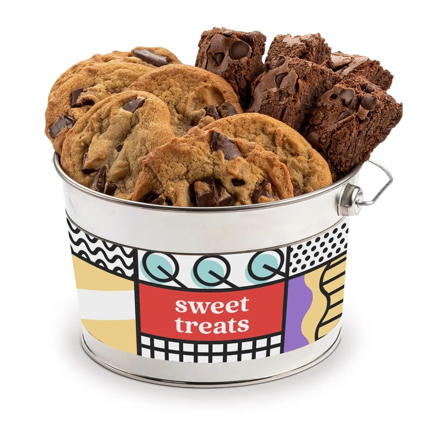 David's Cookies Choc Chip Brownies & Chocolate Chunk Cookies, 1.3 Lb Bucket