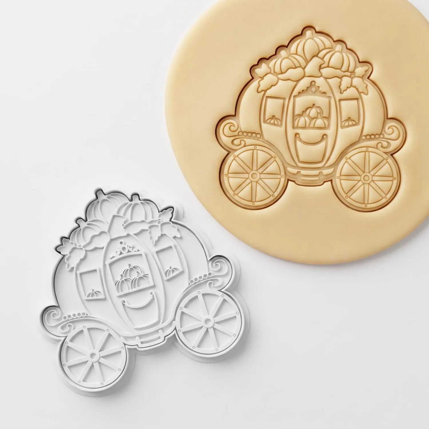 Thanksgiving Cookie Cutters Carriage Pumpkin Fall Shapes 3D Printed PLA Fondant Cutter with Embosser Stamp 4 Inch Autumn Harvest Holiday Baking Mold for Decorating Party Favors