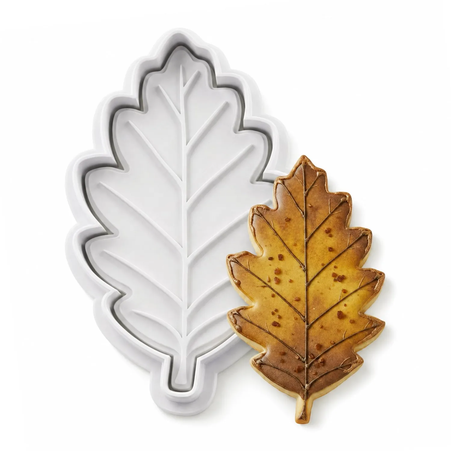 Thanksgiving Cookie Cutters Elm Leaves Fall Shapes 3D Printed PLA Fondant Cutter with Embosser Stamp 4 Inch Autumn Harvest Holiday Baking Mold for Decorating Party Favors