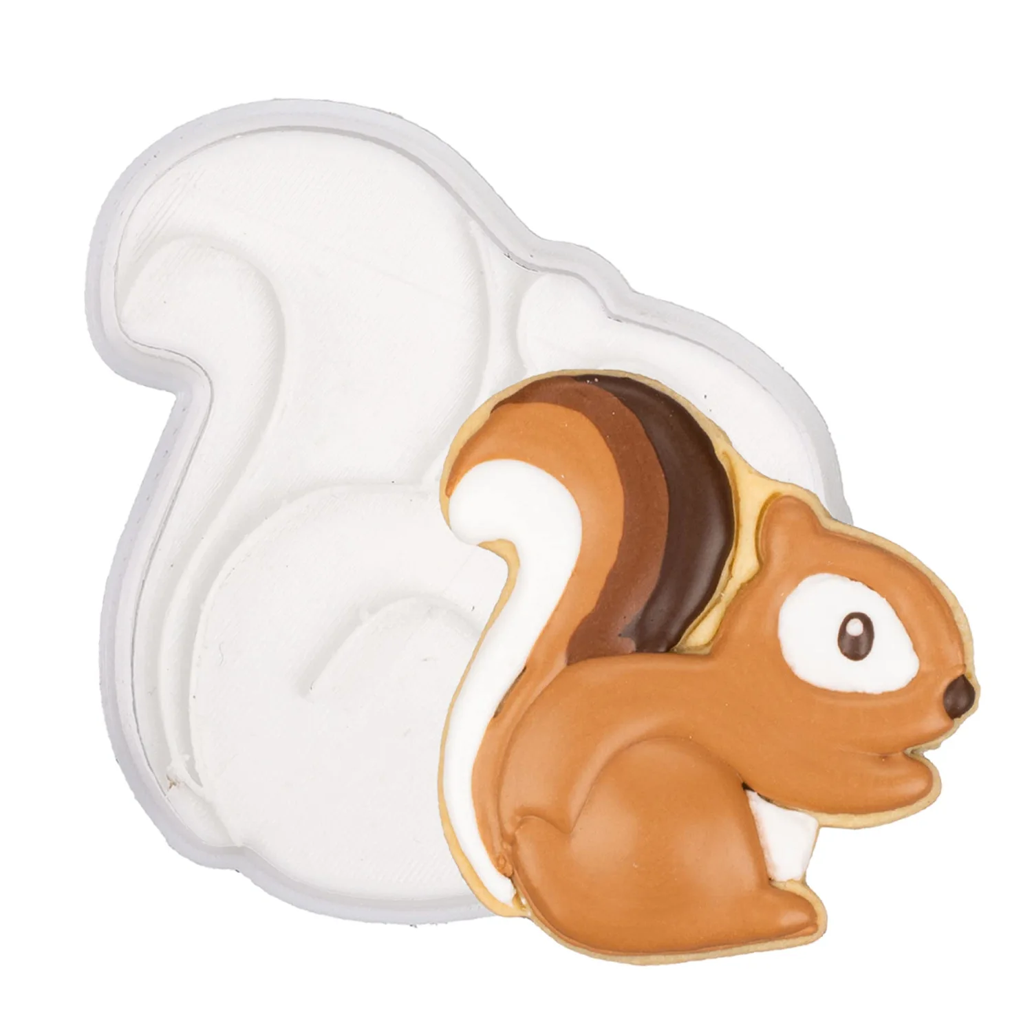 Thanksgiving Cookie Cutters Squirrel with Plunger Stamps Handle Baking Mold Gifts Holiday PLA Decorative Party 3.5" Kitchen Cake Supplies