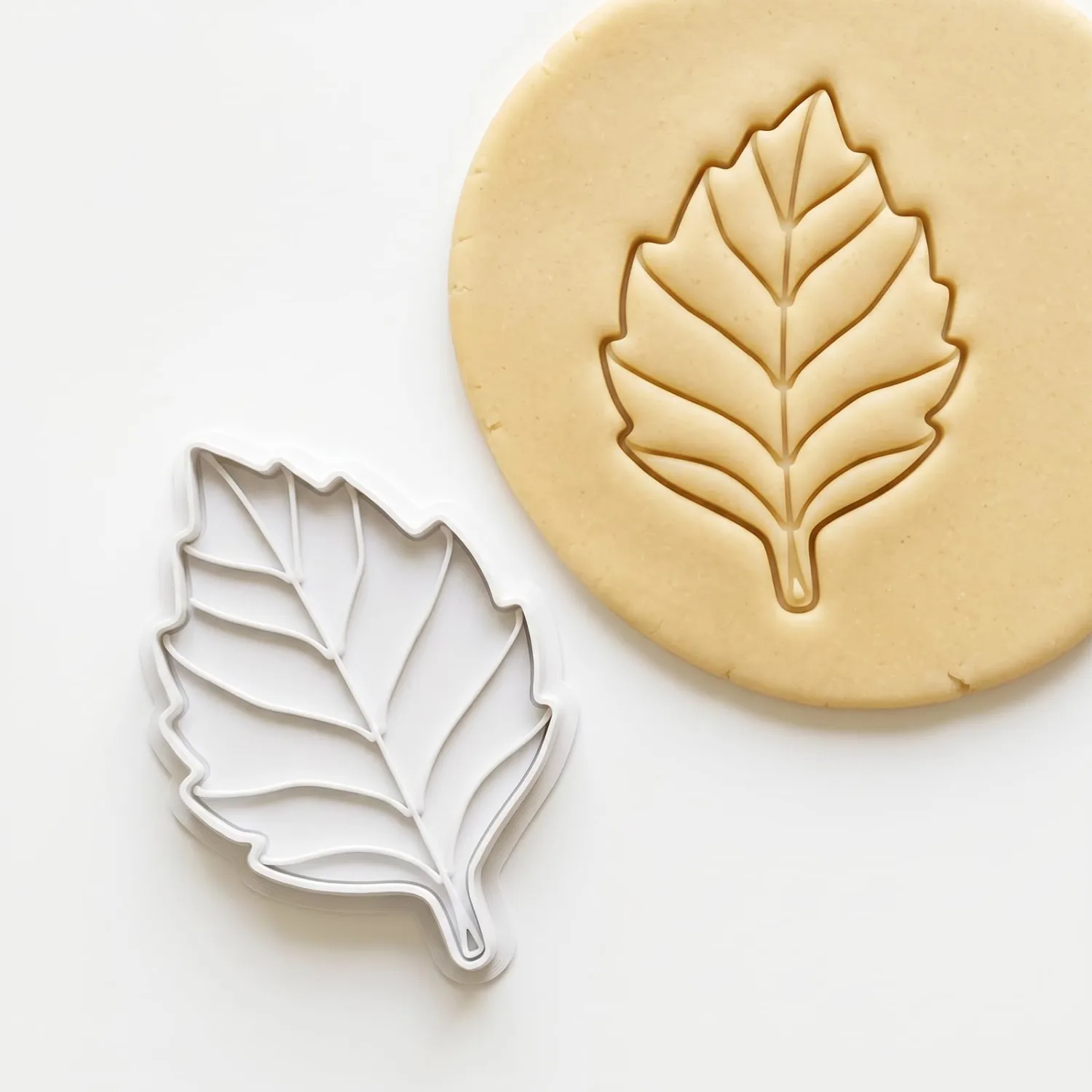 Thanksgiving Cookie Cutters Birch Leaves Fall Shapes 3D Printed PLA Fondant Cutter with Embosser Stamp 4 Inch Autumn Harvest Holiday Baking Mold for Decorating Party Favors