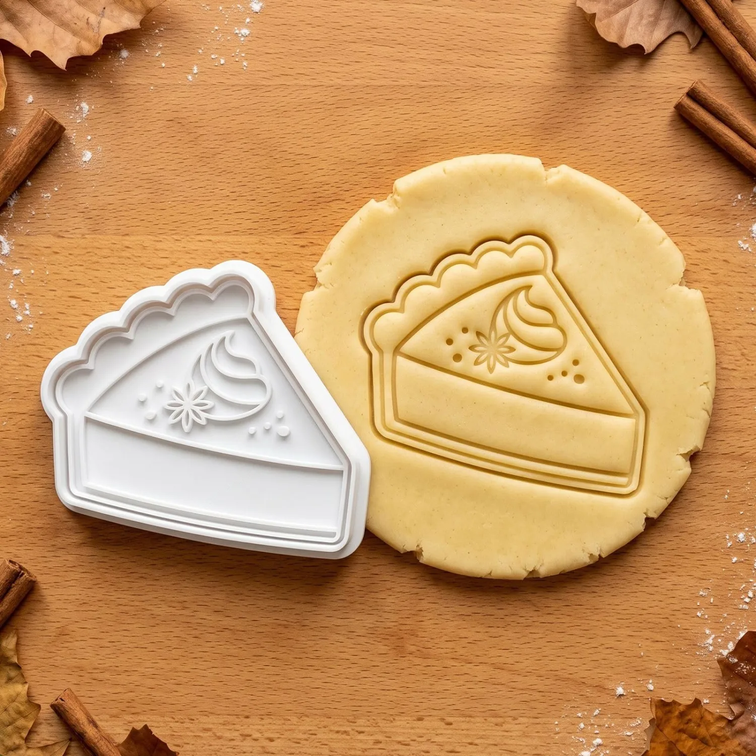 Pumpkin Pie Slice Cookie Cutter and Embosser Pie Texture in One Press 6" Thanksgiving Fall Baking