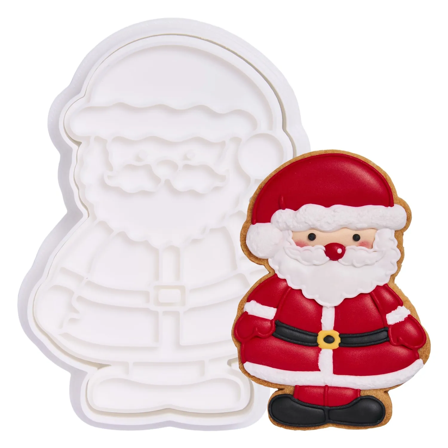 Christmas Standing Snowman Cookie Cutter and Embosser Set Detail 3" Baking Mold