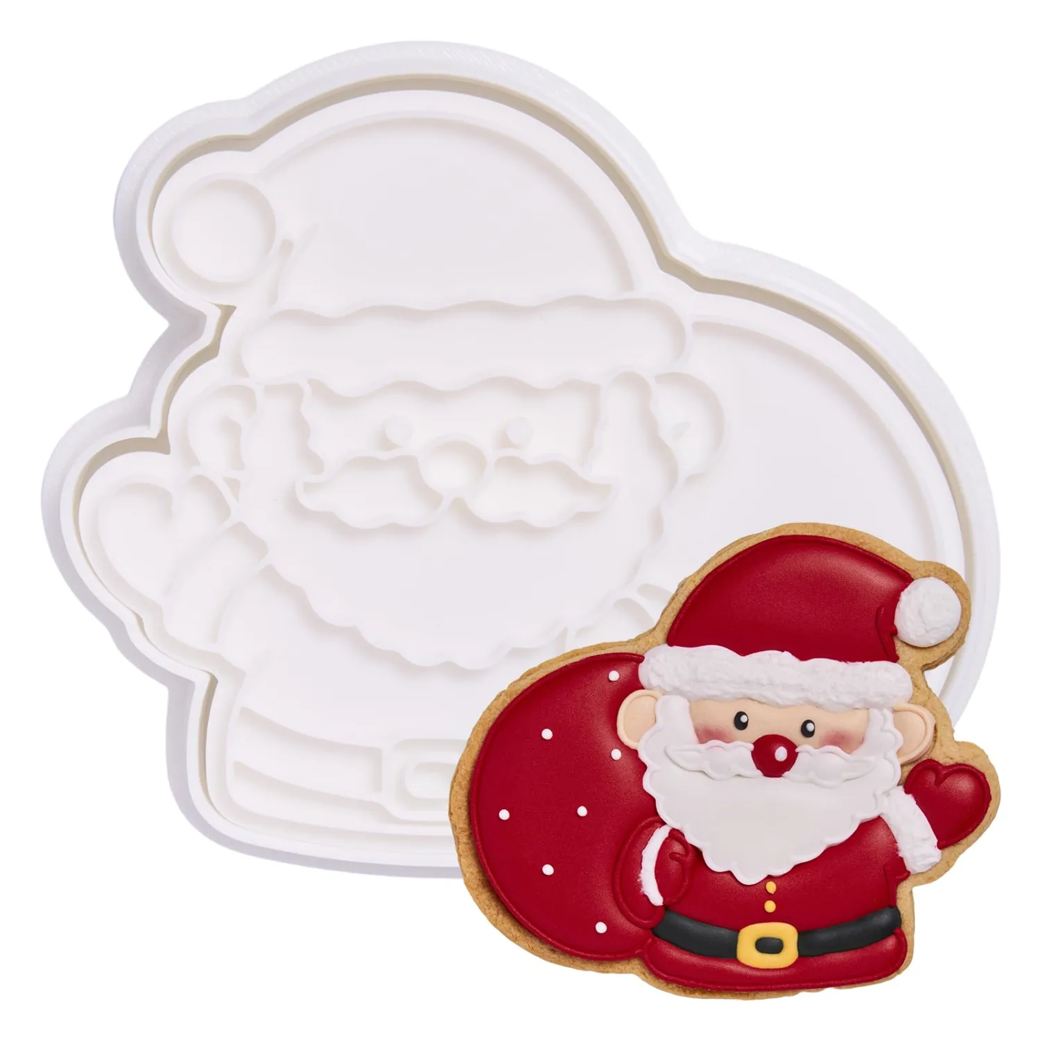Christmas Cookie Cutters Santa Gift with Plunger Stamps Holiday PLA Baking Accessories Cutter Molds Gifts Decorative Party 3.5" Kitchen Cake Supplies