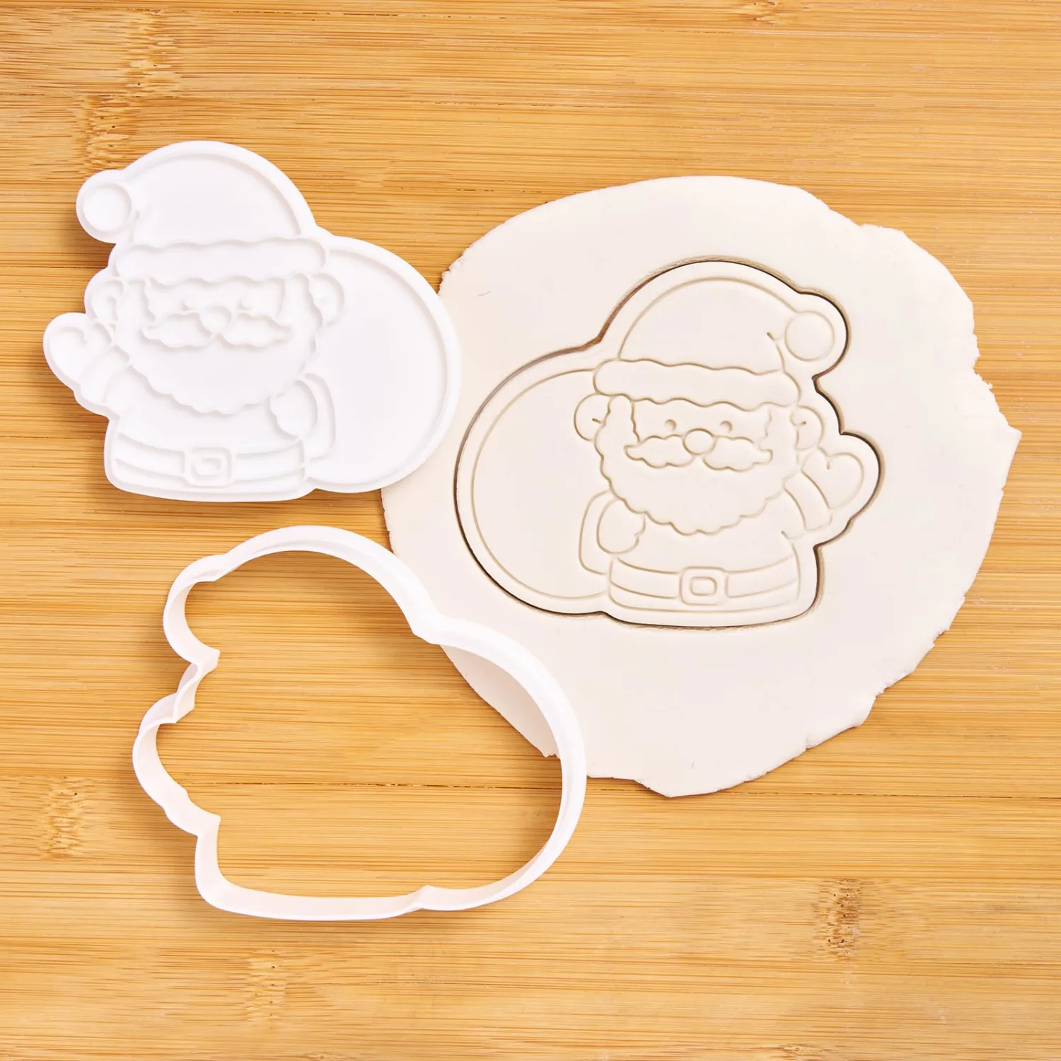 Christmas Cookie Cutters Santa Gift with Plunger Stamps Holiday PLA Baking Accessories Cutter Molds Gifts Decorative Party 3.5" Kitchen Cake Supplies